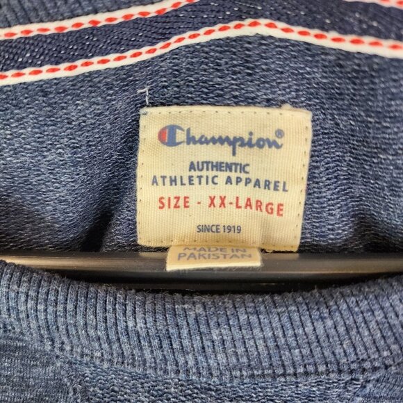 Mens Champion Heather Blue Sweatshirt Athletic Crew Neck Long Sleeves Size XXL - Picture 2 of 7